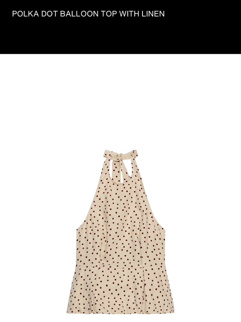 Zara Women’s Halter top with Red Polka Dots